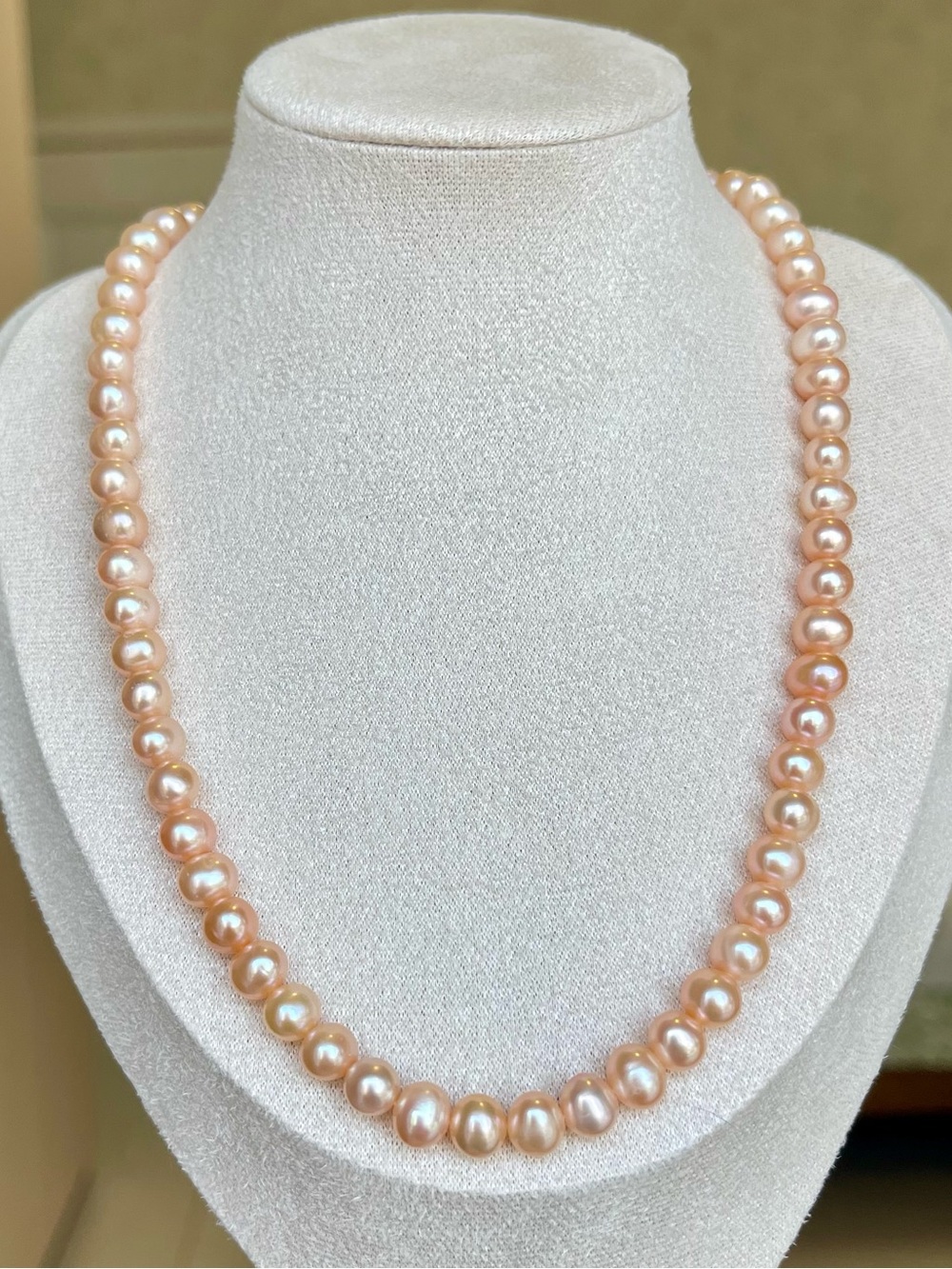 Classic Peach Freshwater Pearl Necklace - Women Jewelry